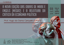 Conferência: A edição das obras de Marx e Engels e a releitura da crítica da economia política
