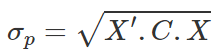 sp=(X'.C.X)^0.5